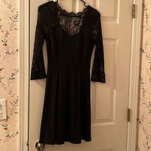 Francesca’s black lace quarter sleeve dress, size small